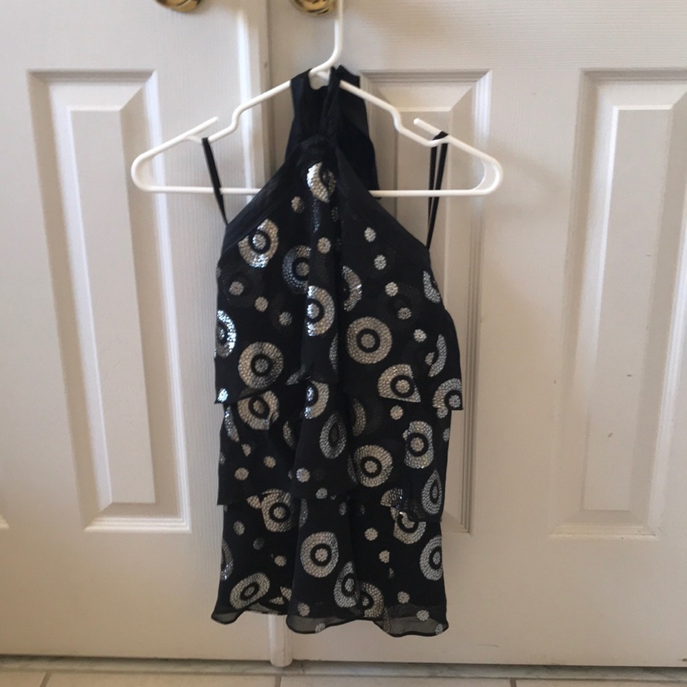 Halter top black and silver